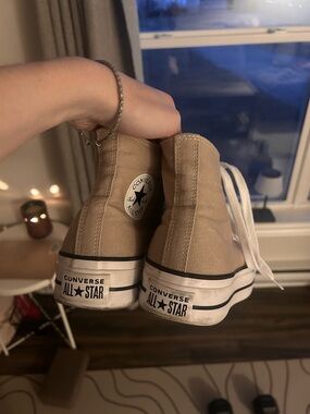 Converse High Top Sneakers - Beige and White